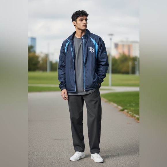 Reebok MLB Genuine Merchandise TB Tampa Bay Rays Full Zip Jacket Size XL Mens - Picture 1 of 12